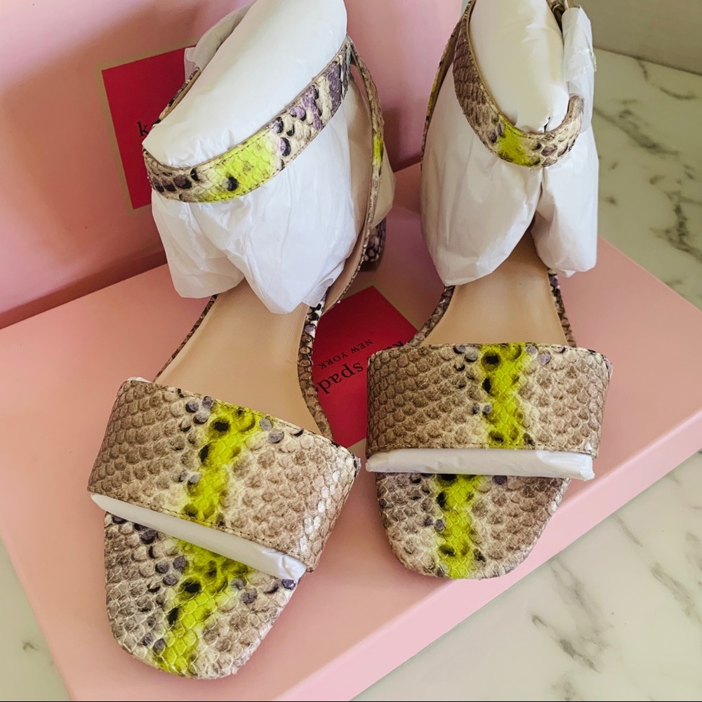 NWT Kate Spade Lucia Snakeskin Look Sandals